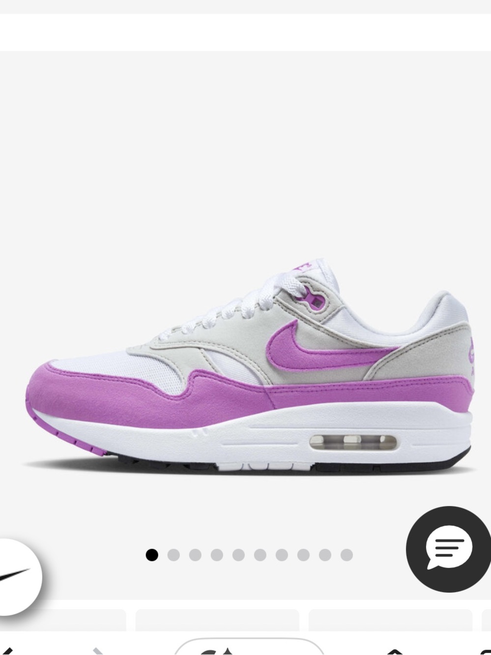 Nike White and Purple Women's Athletic Sneakers